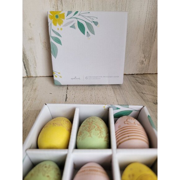 Hallmark egg wooden pastel home decor Easter spring set - Picture 5 of 5